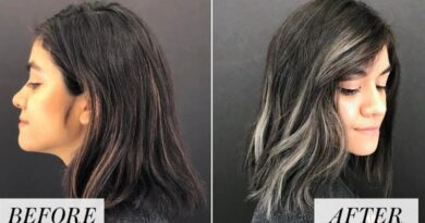 Before and After Brown Hair with Silver Highlights