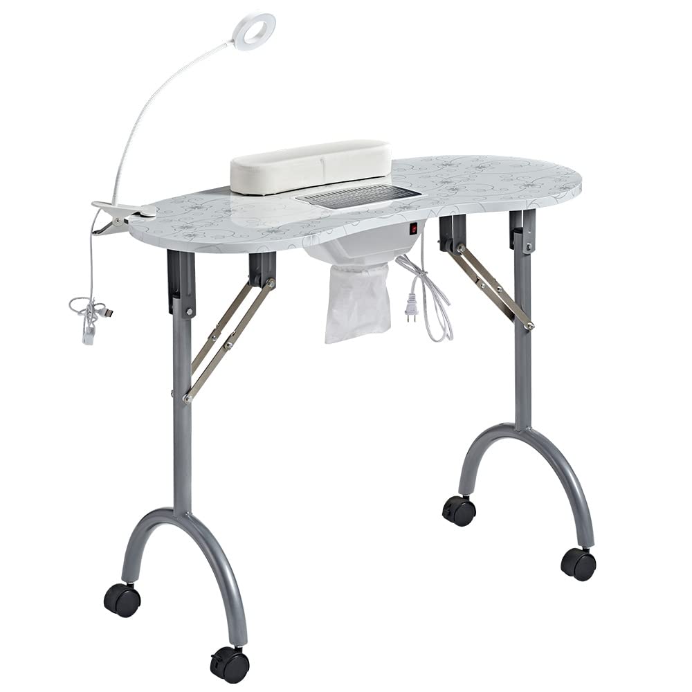 CHAOEEMY Nail Desk Portable Manicure Table