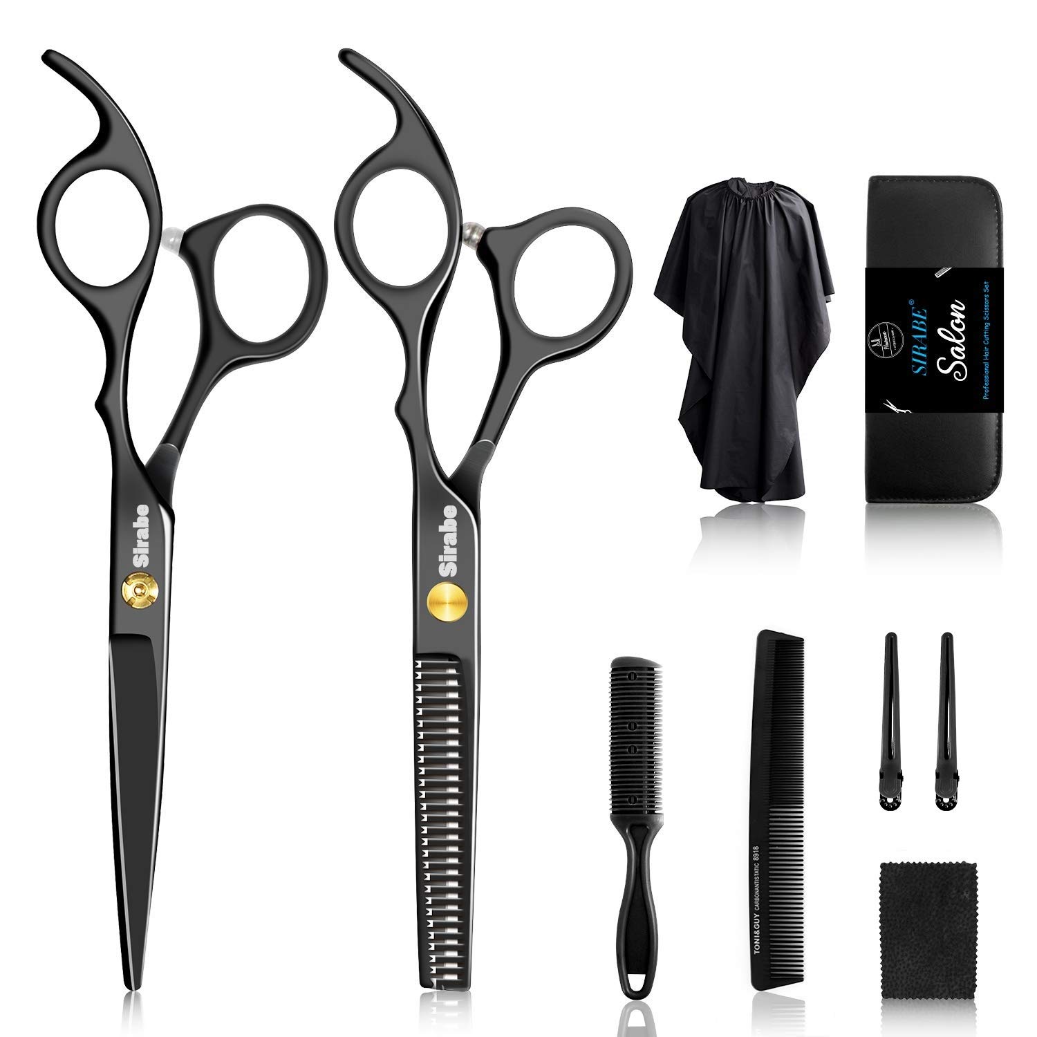 Sirabe 10 PCS Hair Cutting Scissors Set