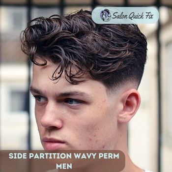 Side Partition Wavy Perm Men