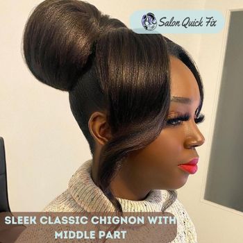 Sleek Classic Chignon with Middle Part