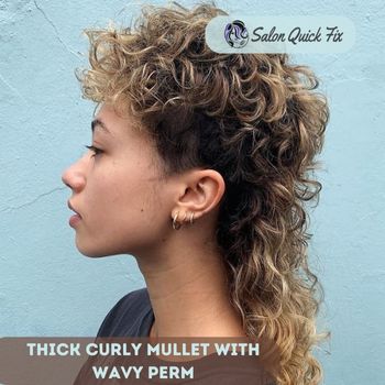 Thick Curly Mullet with Wavy Perm