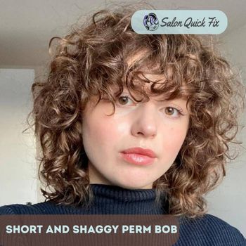 Short and Shaggy Perm Bob
