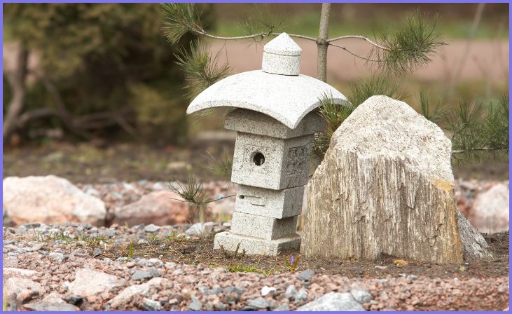 Natural Stone Features and Birdhouses