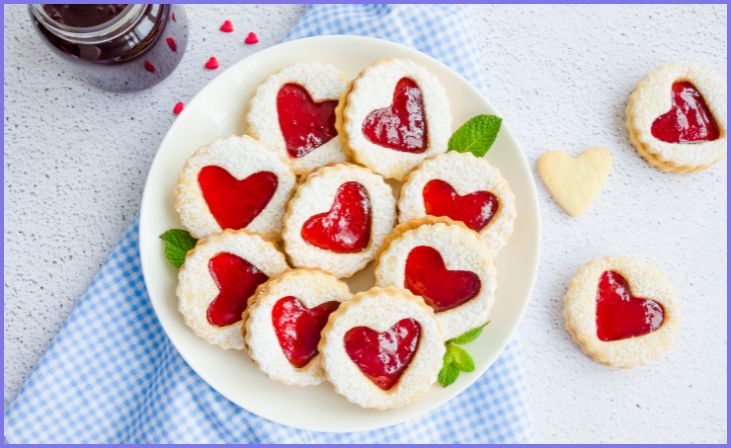 Raspberry Hearts Cookies