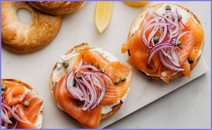 Smoked Salmon Bagel with Cream Cheese