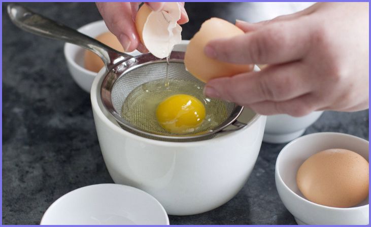 Strain Excess Water from Egg Whites